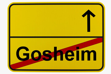 Fototapeta premium Illustration eines Ortsausgangsschildes von Gosheim in Baden-Württemberg 