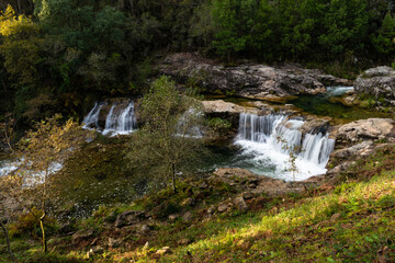 Obraz premium Picturesque view of the natural pools in the forest. Loureza - Galicia