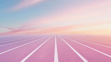 Minimalistic running track with clean white lane mar AI generated illustration