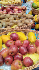 apple pear kiwi tropical fruit vegetables healthy food vegan orchard tasty natural fruit