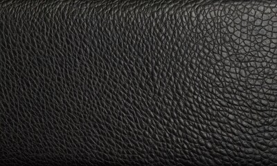 Soft black leather texture, subtle matte grain, natural finish.