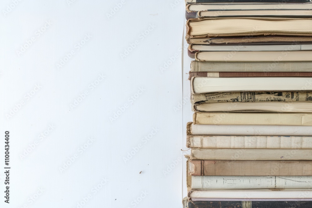Poster books of various genres are neatly lined up on a white background, highlighting their unique covers 