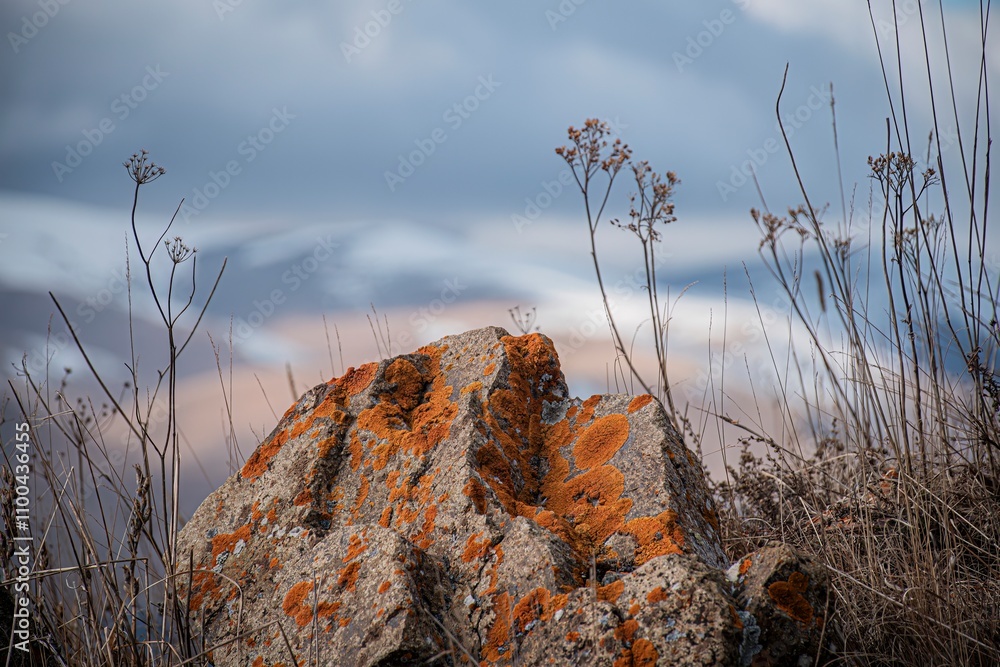 Wall mural sunset in the mountains