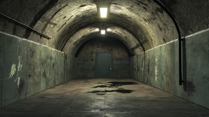 Fototapeta premium Old underground bunker. Protective, military bunker. Shelter.