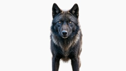 Fototapeta premium Black wolf isolated on white background
