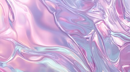 Fototapeta premium A mesmerizing blend of iridescent pastel swirls showcasing soft pinks and purples.
