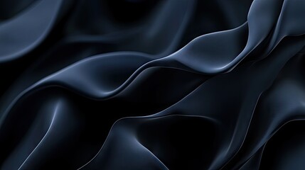 Obraz premium A close-up view of flowing dark fabric, showcasing smooth curves and elegant folds.