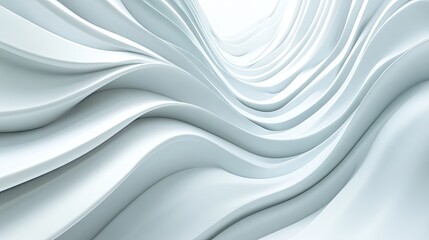 Fototapeta premium Abstract flowing white waves create a serene, modern aesthetic.
