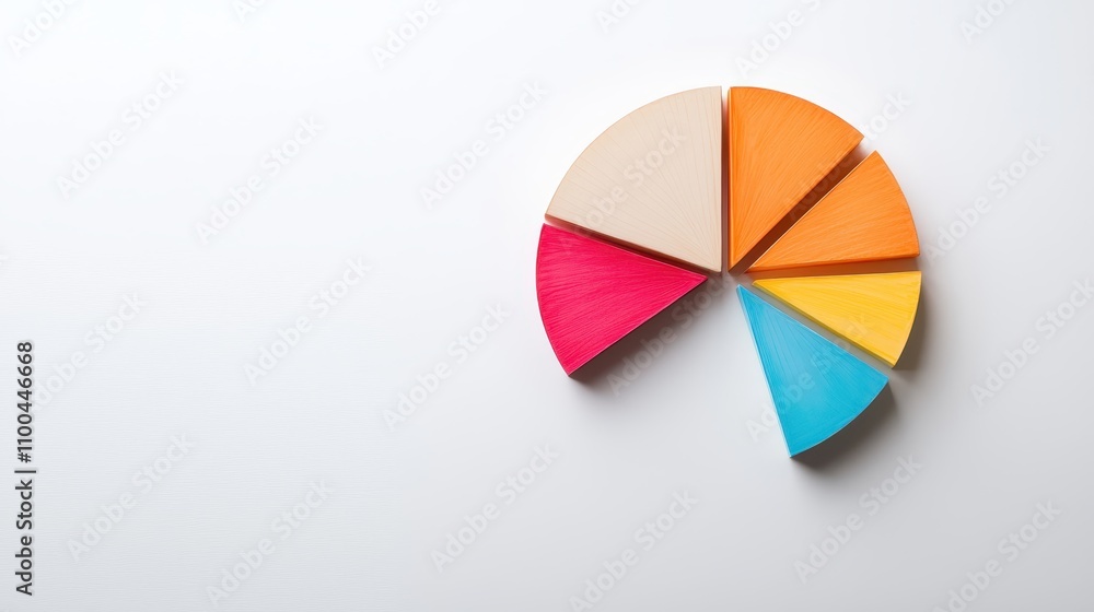 Poster hand-drawn pie chart with individual segments, representing data analysis on a white background.