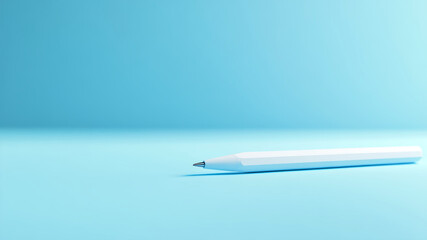 Minimalistic Design Showcasing a White and Blue Pen on a Smooth Surface