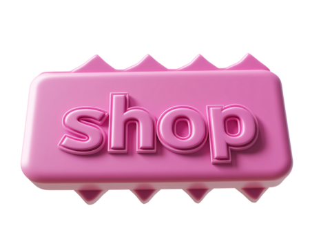 a pink sign with text