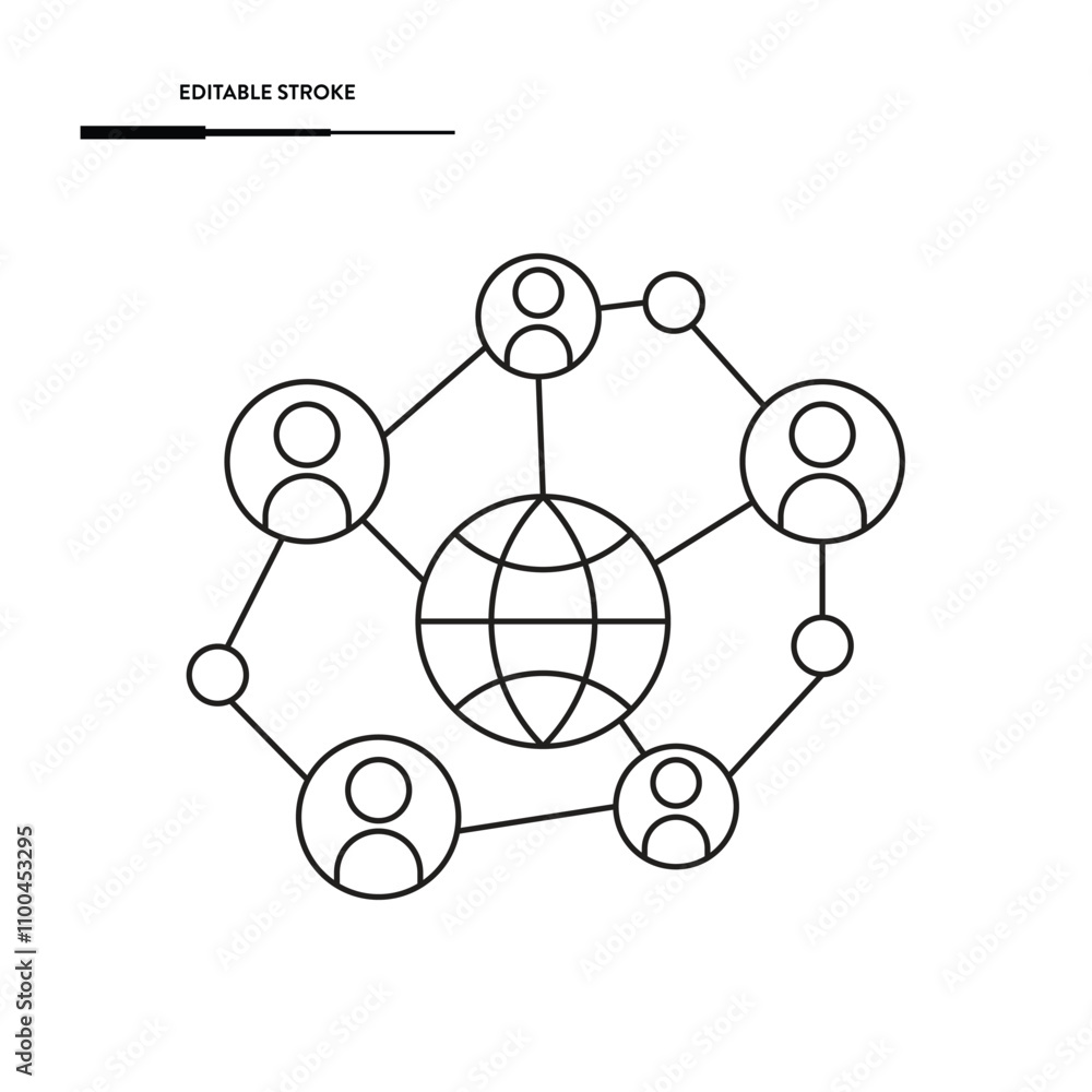 Poster networking icon set vector design.