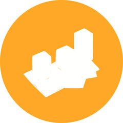 Boxes color icon single line vector