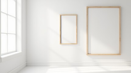 Minimalist Interior Design with Two Vertical Wooden Frames