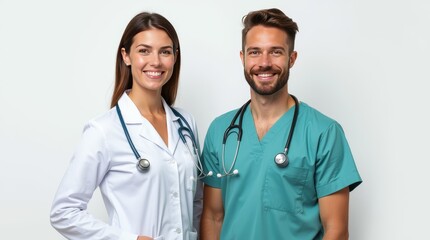 Fototapeta premium Teamwork in Medicine: Two Medical Professionals