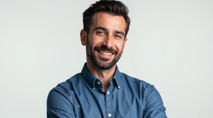 Obraz premium Portrait of a 30-Year-Old Turkish Man with a Subtle Smile