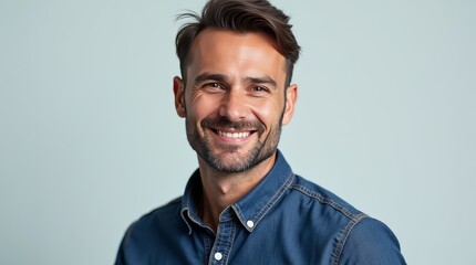 Obraz premium Portrait of a 30-Year-Old Turkish Man with a Subtle Smile