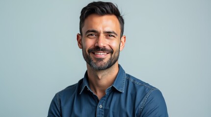 Obraz premium Portrait of a 30-Year-Old Turkish Man with a Subtle Smile