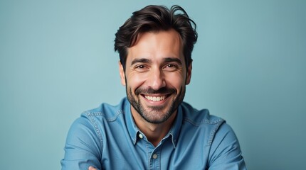 Fototapeta premium Portrait of a 30-Year-Old Turkish Man with a Subtle Smile