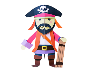 a paper cut out of a pirate