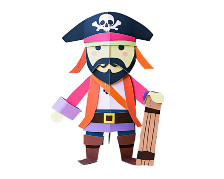 a paper cut out of a pirate