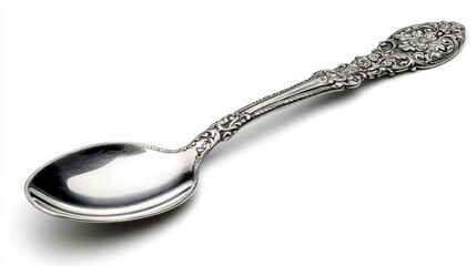 Ornate Silver Spoon - Exquisite Dining Utensil