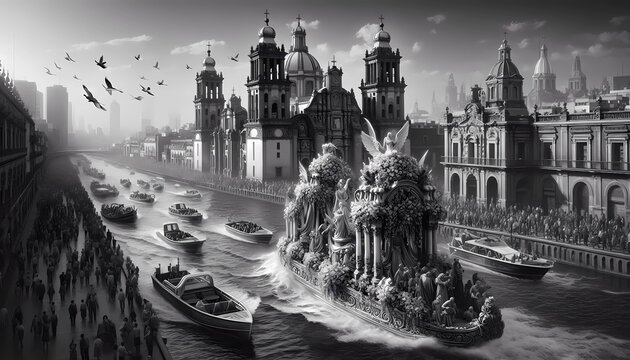 fotografia iper realista en blanco y negro de un velorio la ciudad de mexico en el porfiriato