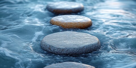 Stepping stones in flowing water.