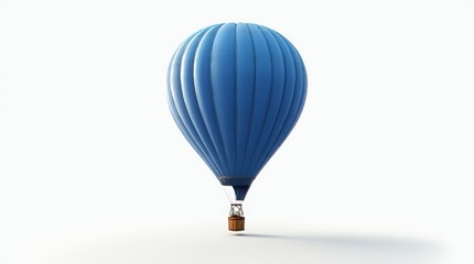 Obraz premium Blue Hot Air Balloon on White Background