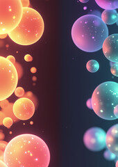 Colourful glowing spheres in a vibrant gradient pattern, radiating energy and motion in abstract form.