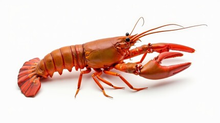 Whole Lobster with Claws Isolated on White Background