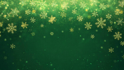 Zielone zimowe tło świąteczne. Boże narodzenie. Zimowa tapeta, kartka świąteczna, pada śnieg. Rozmyte tło bokeh. Ilustracja, puste miejsce 