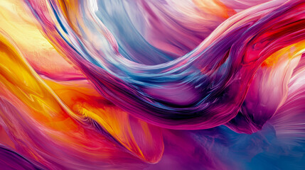 Vibrant abstract swirls of colorful paint in motion
