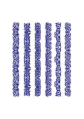 Kazakh ornaments in the form of a border, strips