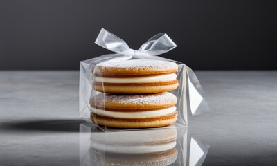 Alfajores, inviting and sweet, showcasing deliciousness against a dark backdrop