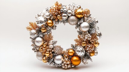 christmas wreath isolated on white