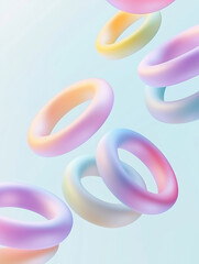 Soft pastel rings in a floating, surreal composition.