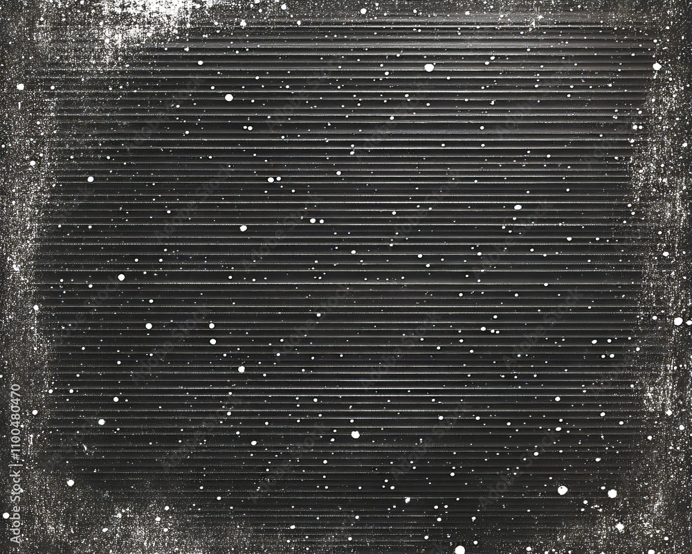 Poster abstract black and white textured pattern with horizontal lines and paint splatters