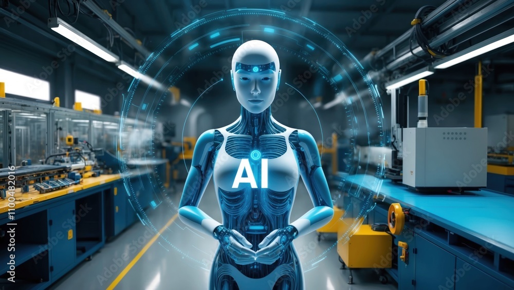 Poster the use of artificial intelligence in factories