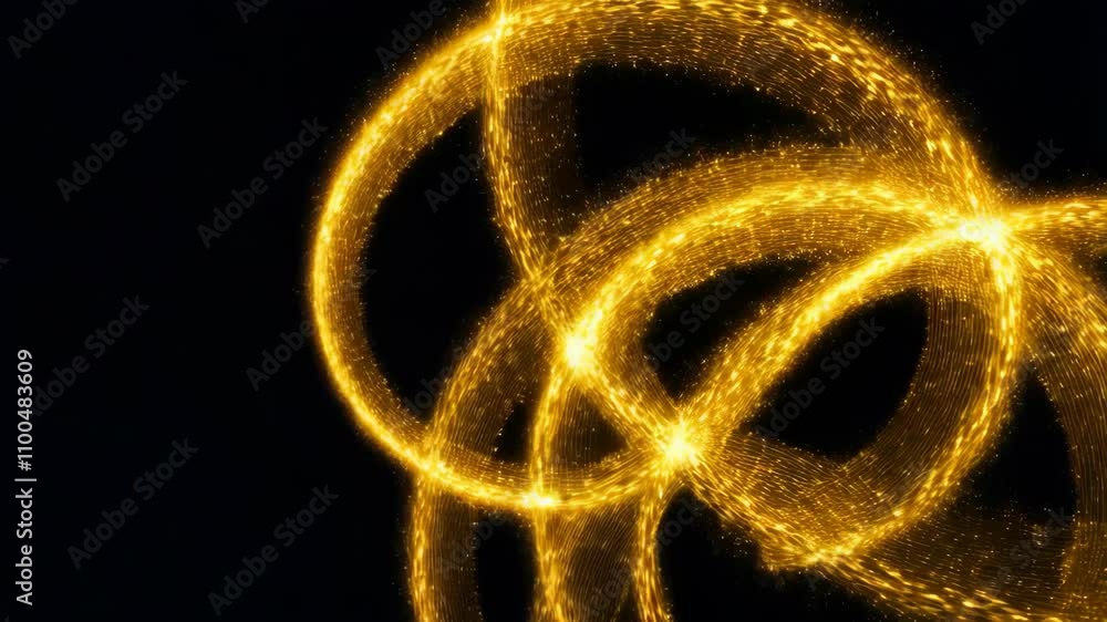 Poster experience the captivating flow of golden energy radiating in rhythmic circular waves, creating a se