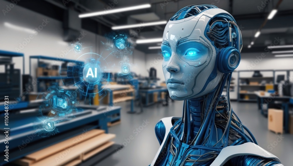 Aufkleber the use of artificial intelligence in factories
