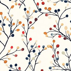 Beautiful Colorful Floral Branches Pattern