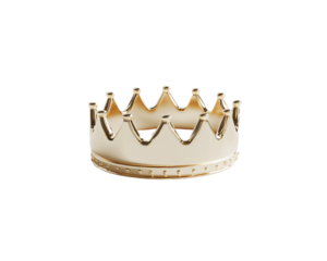 a gold crown with a white background