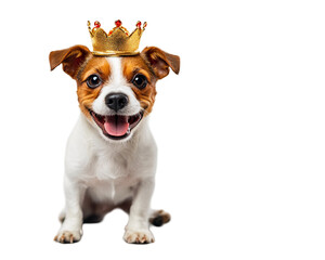 Obraz premium a dog wearing a crown