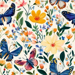 Whimsical Floral Butterfly Pattern