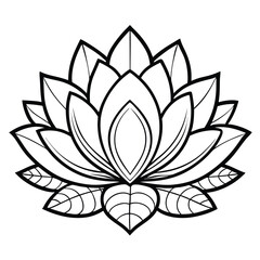 Obraz premium lotus silhouette vector illustration 
