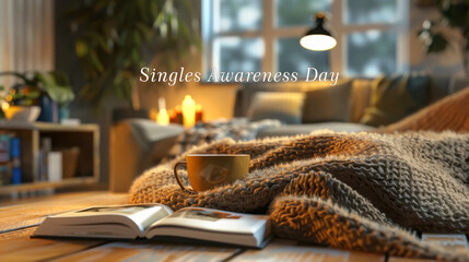 Cozy evening celebration of singles awareness day with warm ambiance and relaxed atmosphere