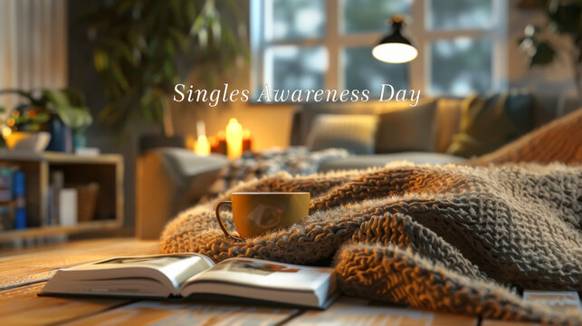 Cozy evening celebration of singles awareness day with warm ambiance and relaxed atmosphere