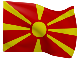 3d North Macedonia flags.