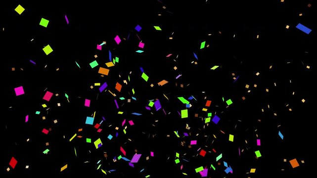 Poppers confetti tinsel isolated on alpha png transparent background. Cheerful birthday or celebration style explosion elements pack. Colorful and golden particles slowly fall down after burst